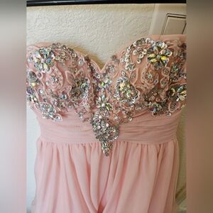 Wicked Glinda Style Blush Pink Prom Dress- Size 3- Embroidered Bust- Sleeveless